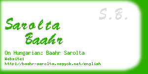 sarolta baahr business card